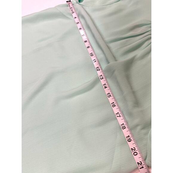 NWT J. Crew Size 14 Mock neck Shift Dress Long Sleeves Mint Green Chiffon - Picture 11 of 13
